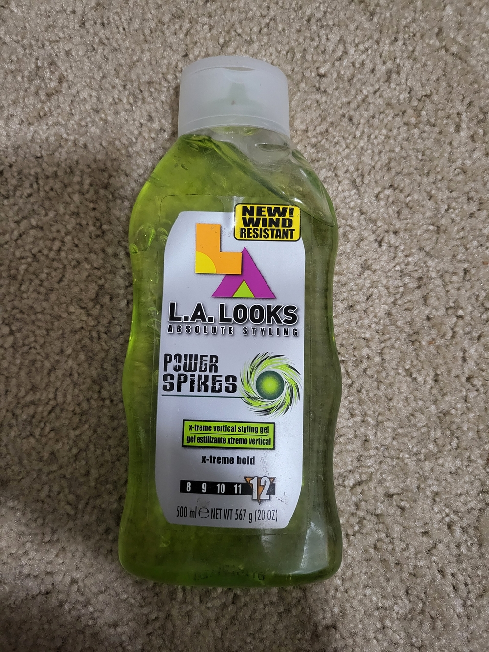 L.A. Looks Power Spikes Hold 12 Green Gel 20oz Discontinued